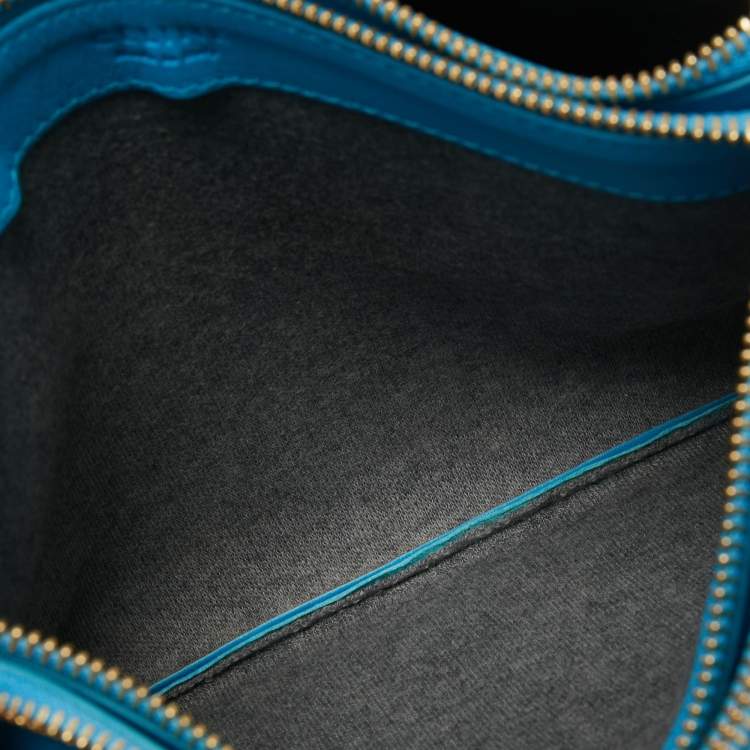 Pre Owned Celine Light Blue Leather Trio Crossbody Bag