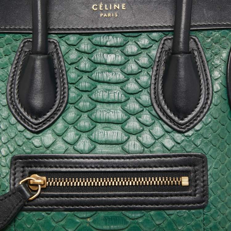Pre Owned Céline Tri Color Leather and Python Nano Luggage Tote