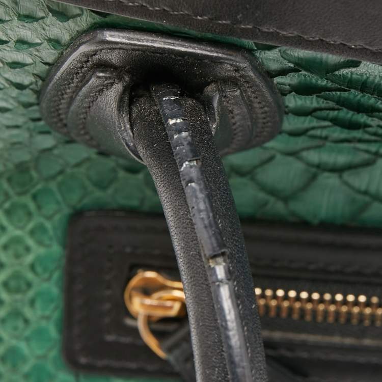 Pre Owned Céline Tri Color Leather and Python Nano Luggage Tote