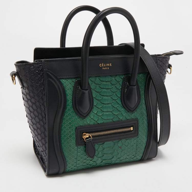 Pre Owned Céline Tri Color Leather and Python Nano Luggage Tote