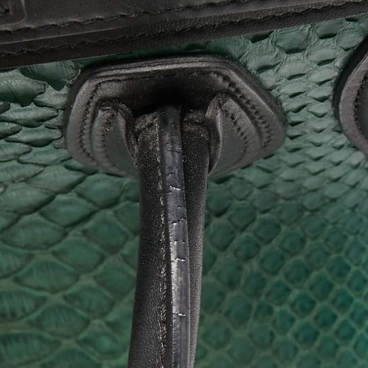 Pre Owned Céline Tri Color Leather and Python Nano Luggage Tote