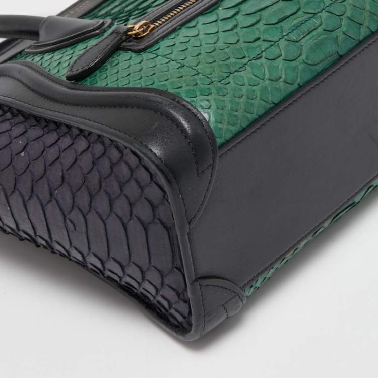 Pre Owned Céline Tri Color Leather and Python Nano Luggage Tote