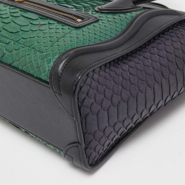 Pre Owned Céline Tri Color Leather and Python Nano Luggage Tote