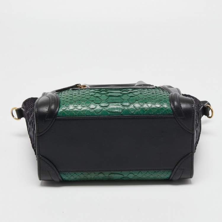 Pre Owned Céline Tri Color Leather and Python Nano Luggage Tote