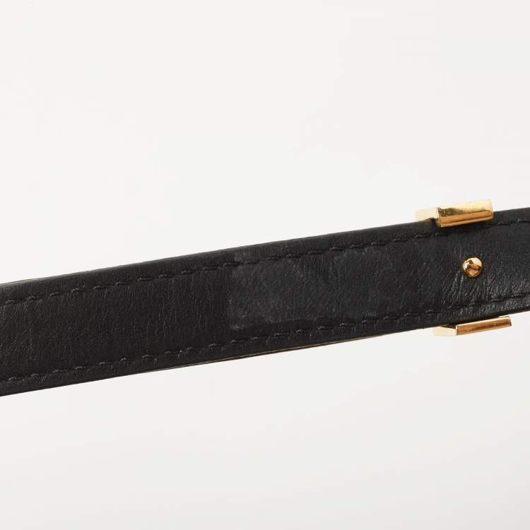 Pre Owned Celine Black/Yellow Lizard and Leather Medium Classic Box Bag