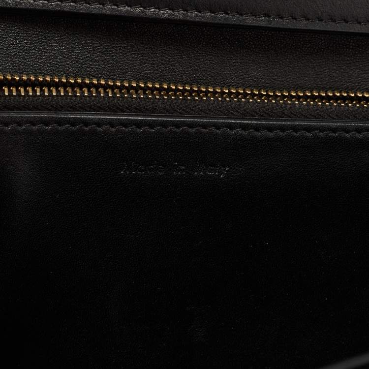 Pre Owned Celine Black/Yellow Lizard and Leather Medium Classic Box Bag