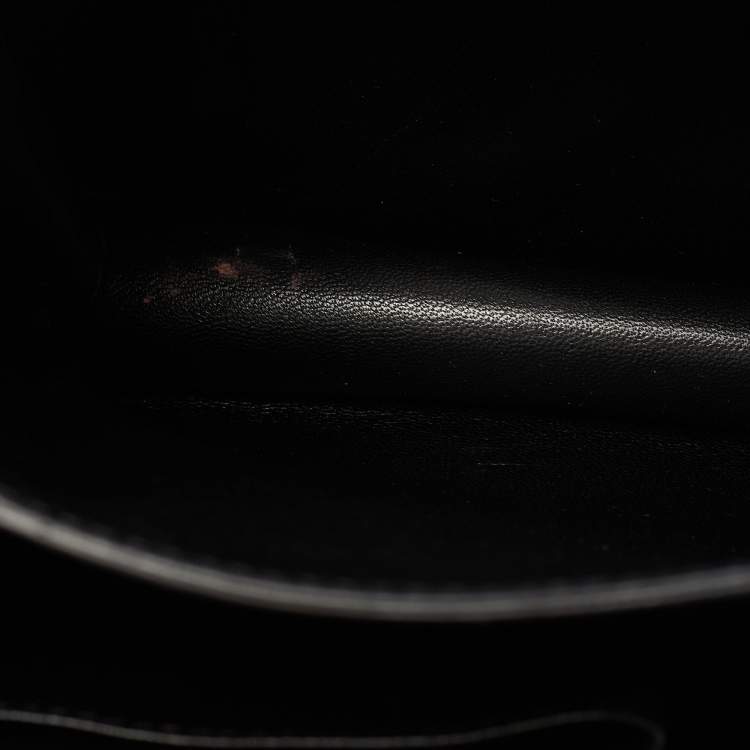 Pre Owned Celine Black/Yellow Lizard and Leather Medium Classic Box Bag