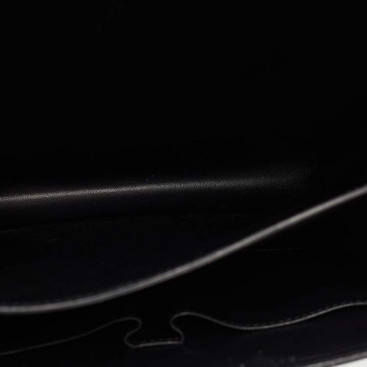 Pre Owned Celine Black/Yellow Lizard and Leather Medium Classic Box Bag