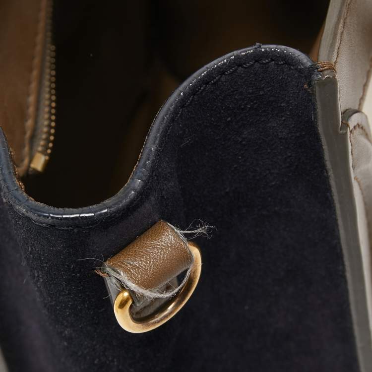 Pre Owned Céline Tricolor Leather and Suede Nano Luggage Tote