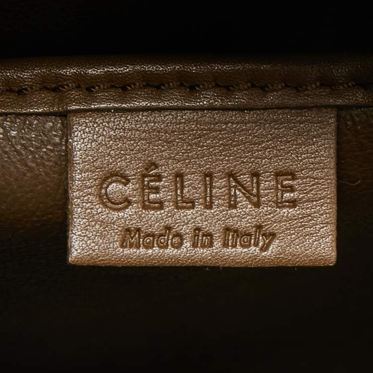Pre Owned Céline Tricolor Leather and Suede Nano Luggage Tote