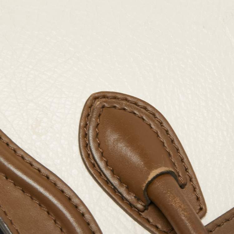 Pre Owned Céline Tricolor Leather and Suede Nano Luggage Tote
