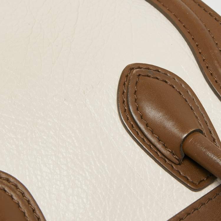 Pre Owned Céline Tricolor Leather and Suede Nano Luggage Tote