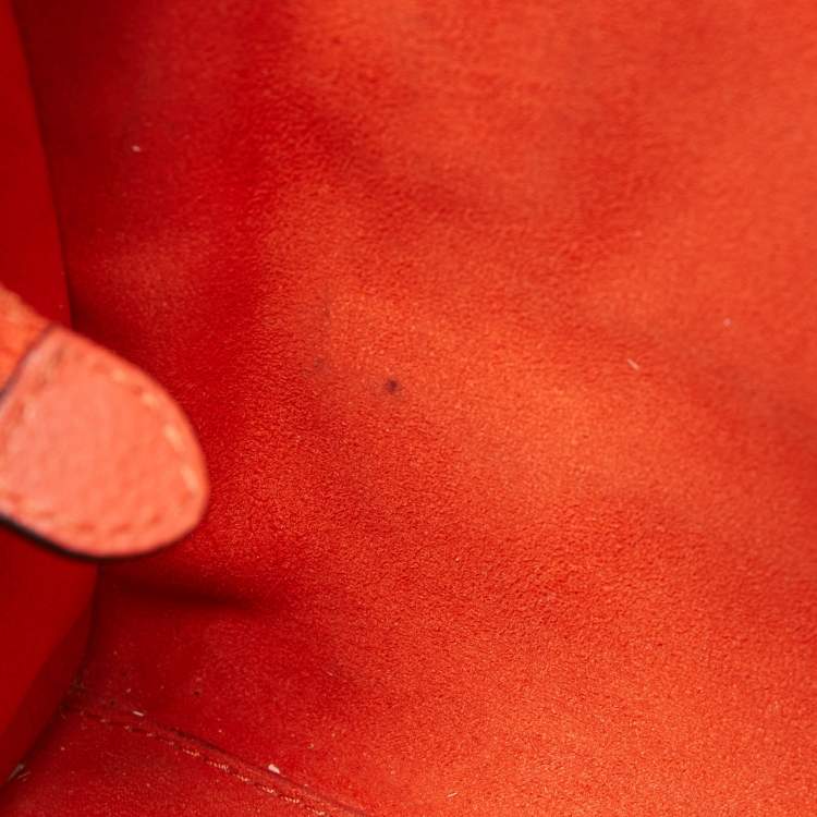 Pre Owned Céline Orange Grained Leather Nano Luggage Tote