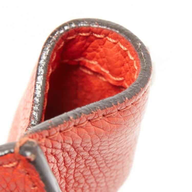 Pre Owned Céline Orange Grained Leather Nano Luggage Tote