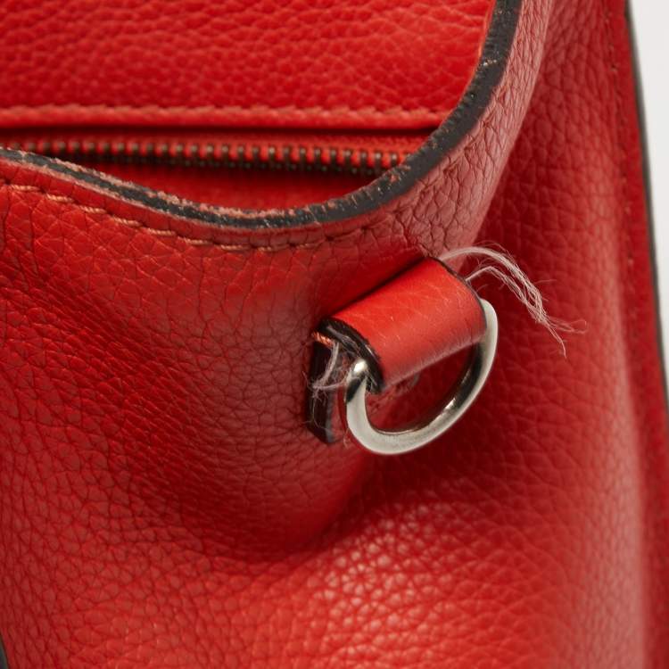 Pre Owned Céline Orange Grained Leather Nano Luggage Tote