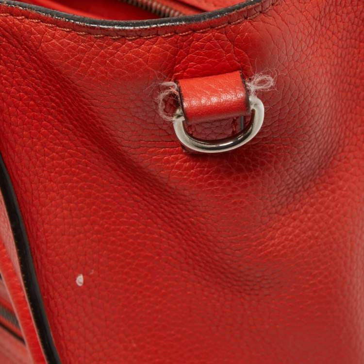 Pre Owned Céline Orange Grained Leather Nano Luggage Tote