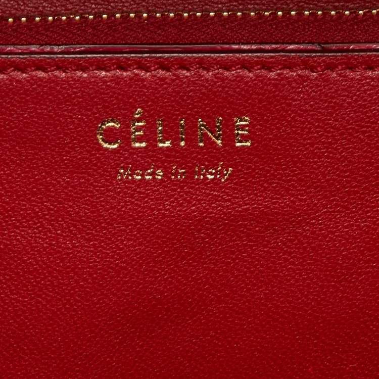 Pre Owned Celine Fuchsia Python Medium Classic Box Shoulder Bag