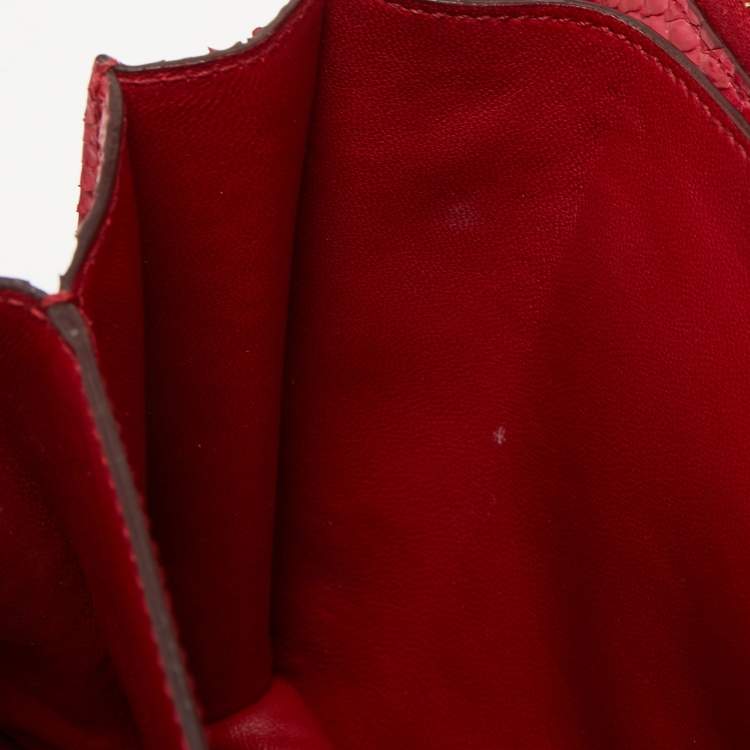 Pre Owned Celine Fuchsia Python Medium Classic Box Shoulder Bag