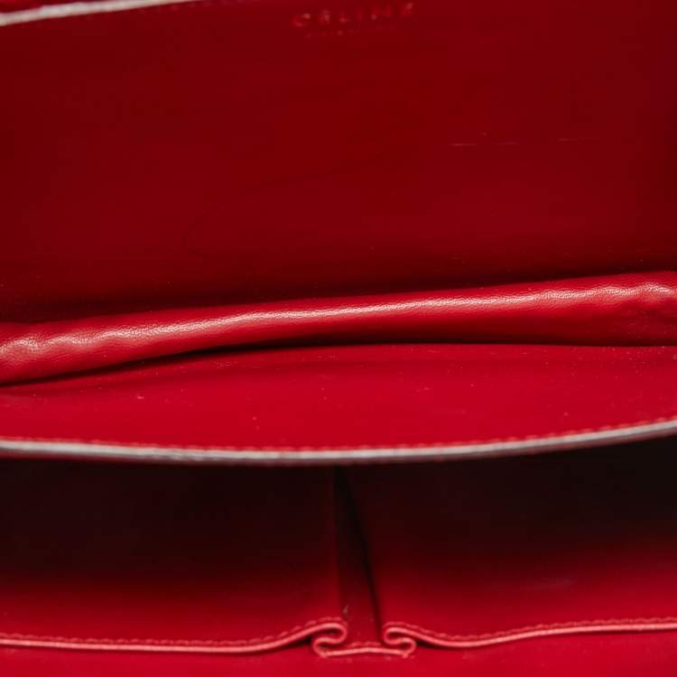 Pre Owned Celine Fuchsia Python Medium Classic Box Shoulder Bag