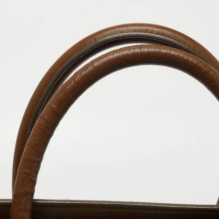 Pre Owned Celine Tricolor Leather and Suede Mini Luggage Tote 