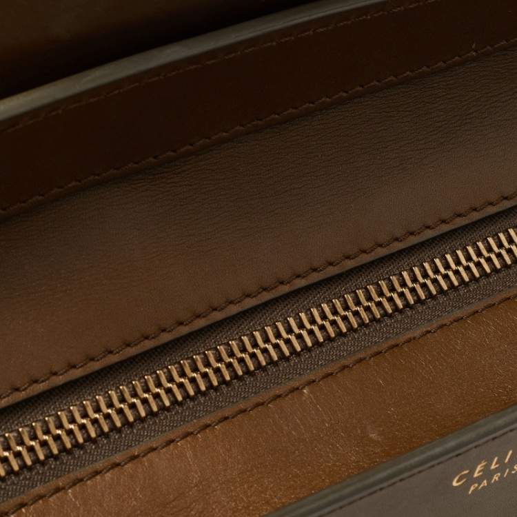 Pre Owned Celine Tricolor Leather and Suede Mini Luggage Tote 