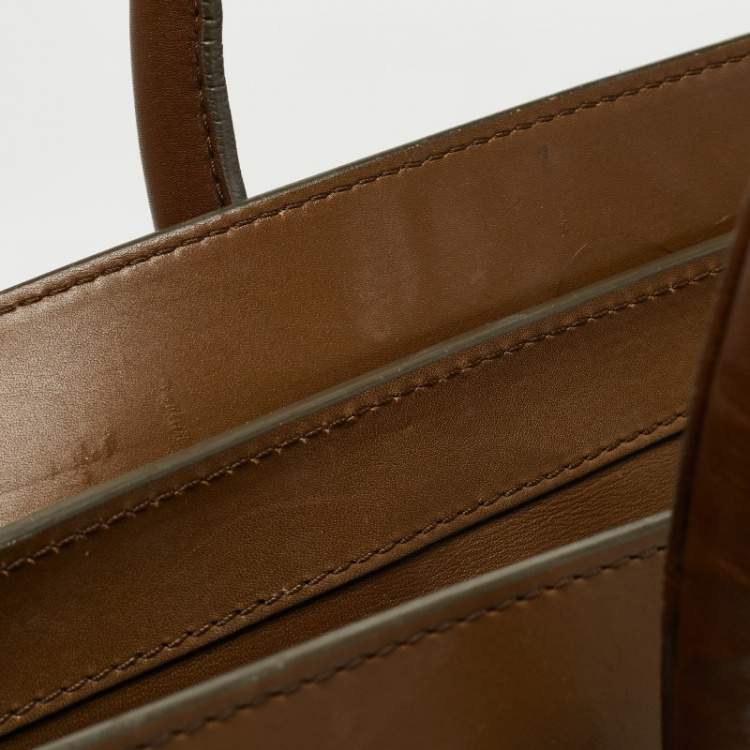 Pre Owned Celine Tricolor Leather and Suede Mini Luggage Tote 
