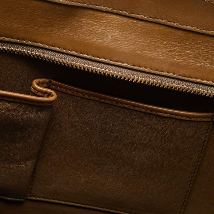 Pre Owned Celine Tricolor Leather and Suede Mini Luggage Tote 