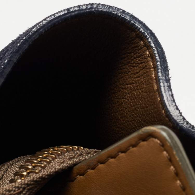 Pre Owned Celine Tricolor Leather and Suede Mini Luggage Tote 