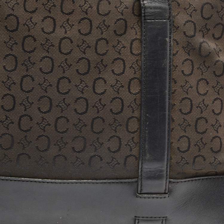 Pre Owned Celine Black C Macadam Canvas and Leather Tote