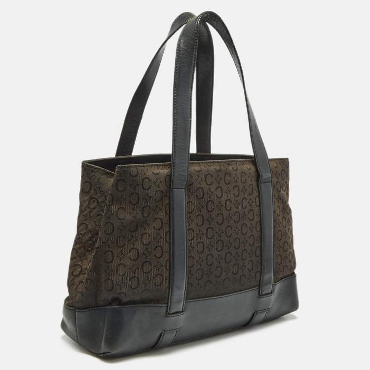 Pre Owned Celine Black C Macadam Canvas and Leather Tote