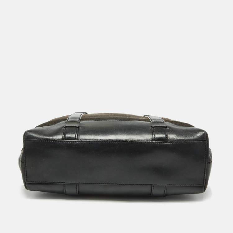 Pre Owned Celine Black C Macadam Canvas and Leather Tote