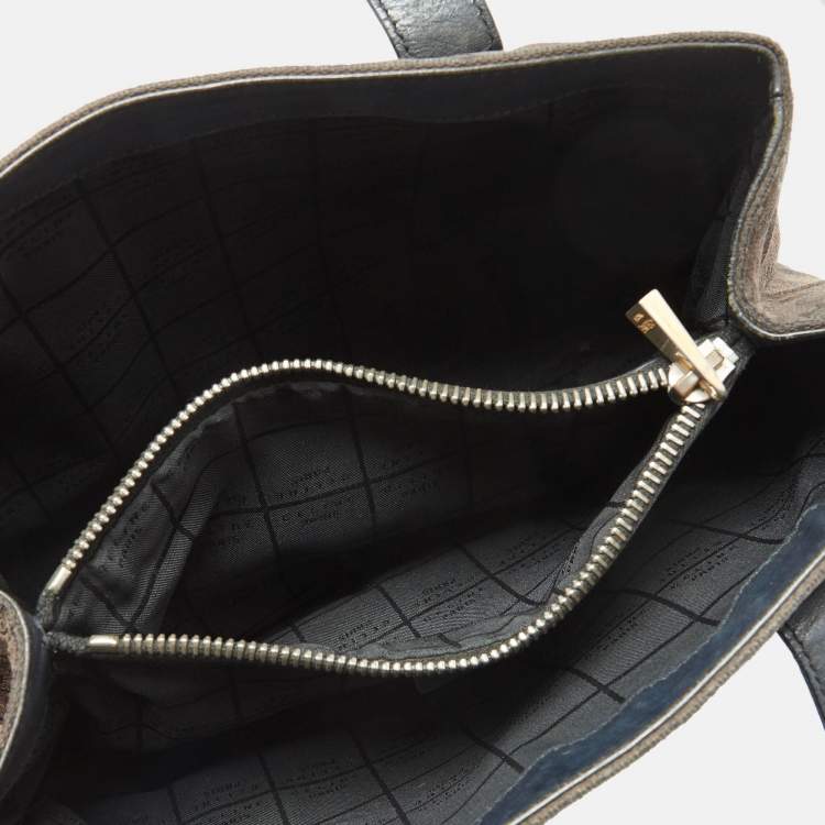Pre Owned Celine Black C Macadam Canvas and Leather Tote