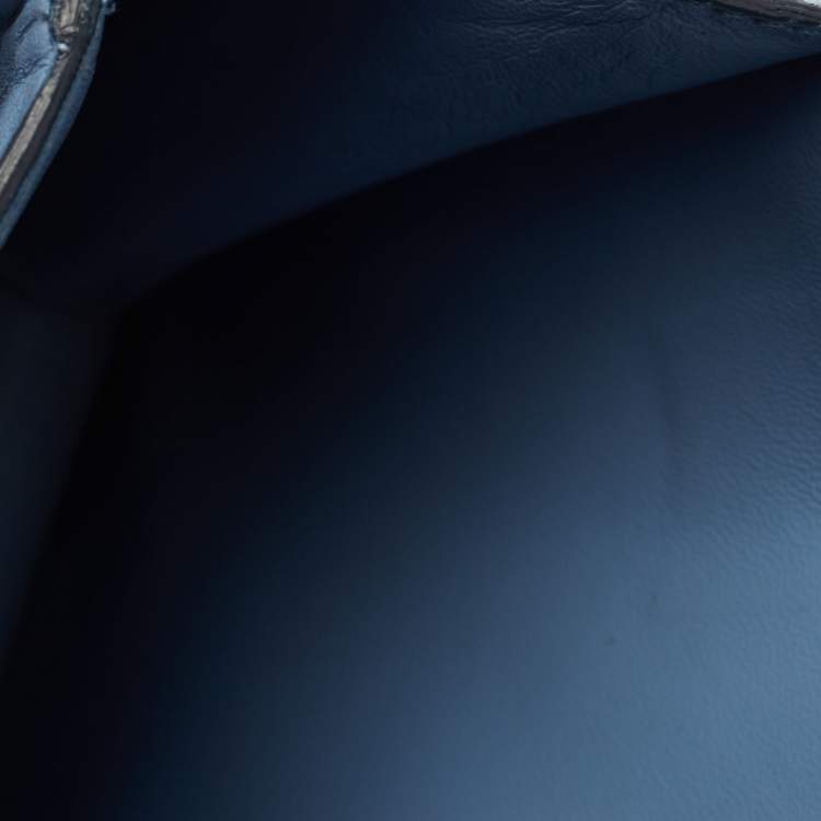 Pre Owned Celine Blue Python Medium Classic Box Bag