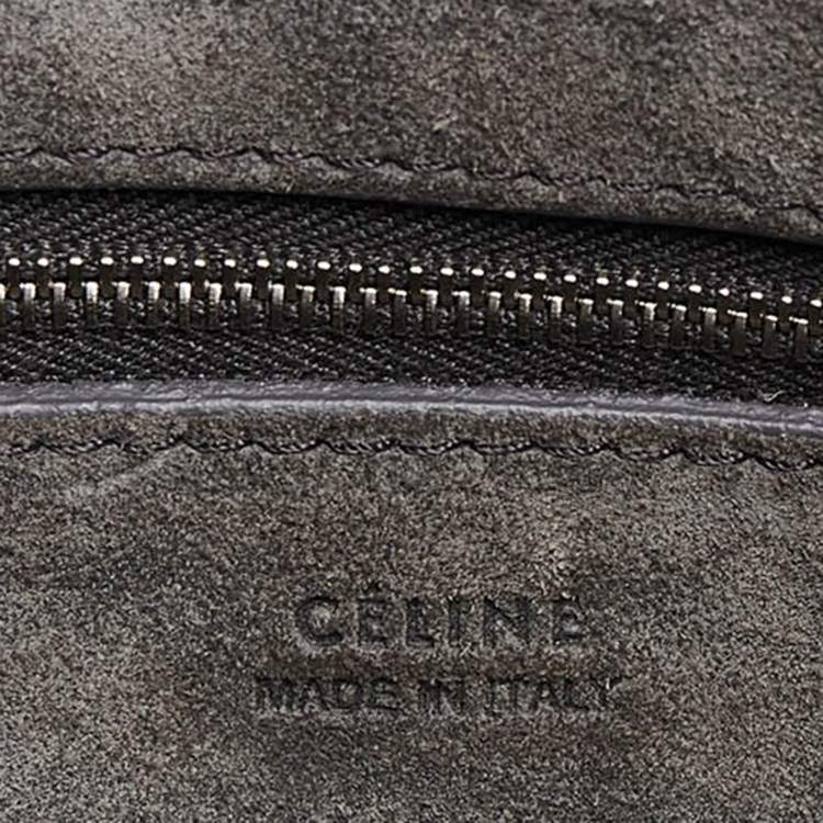 Pre Owned Celine Dark Grey Leather Small Sangle Shoulder Bag