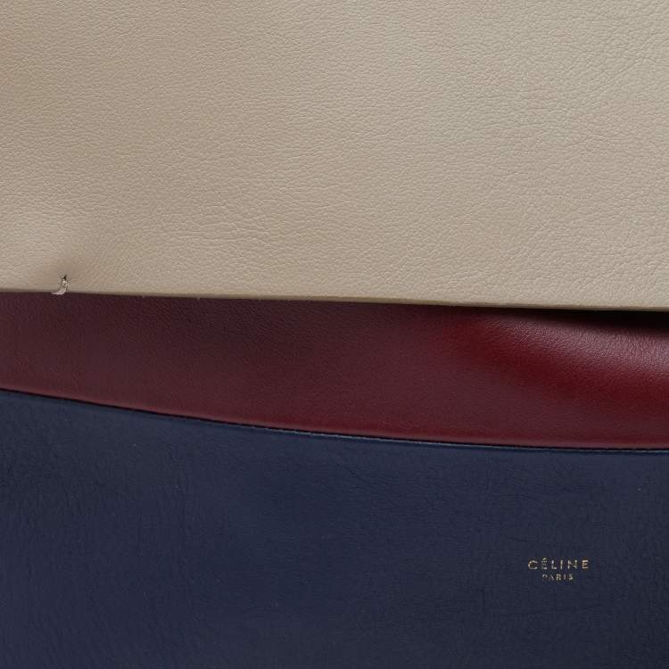 Pre Owned Celine Tri Color Leather All Soft Shoulder Bag