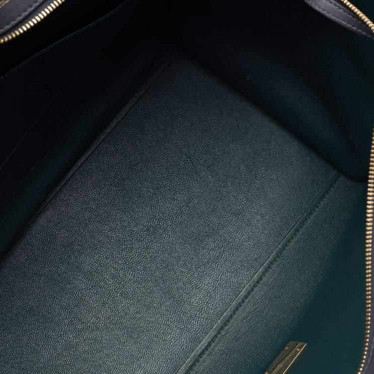 Pre Owned Celine Multicolor Leather and Suede Large Trapeze Top Handle Bag