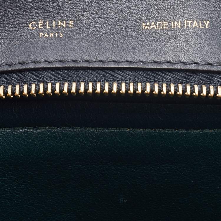 Pre Owned Celine Multicolor Leather and Suede Large Trapeze Top Handle Bag