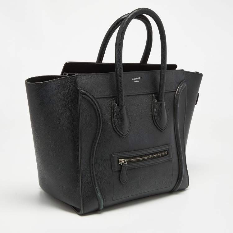 Pre Owned Celine Black Leather Mini Luggage Tote