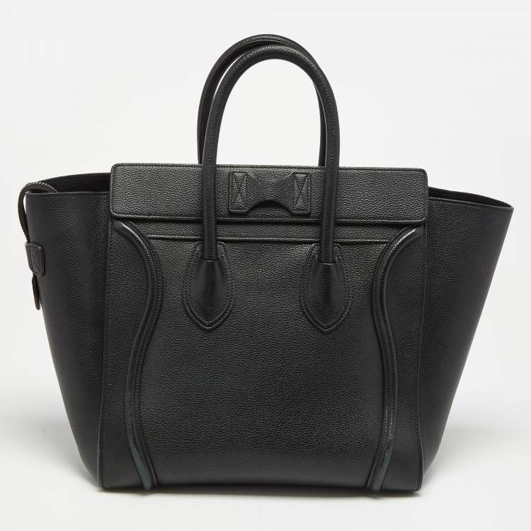 Pre Owned Celine Black Leather Mini Luggage Tote