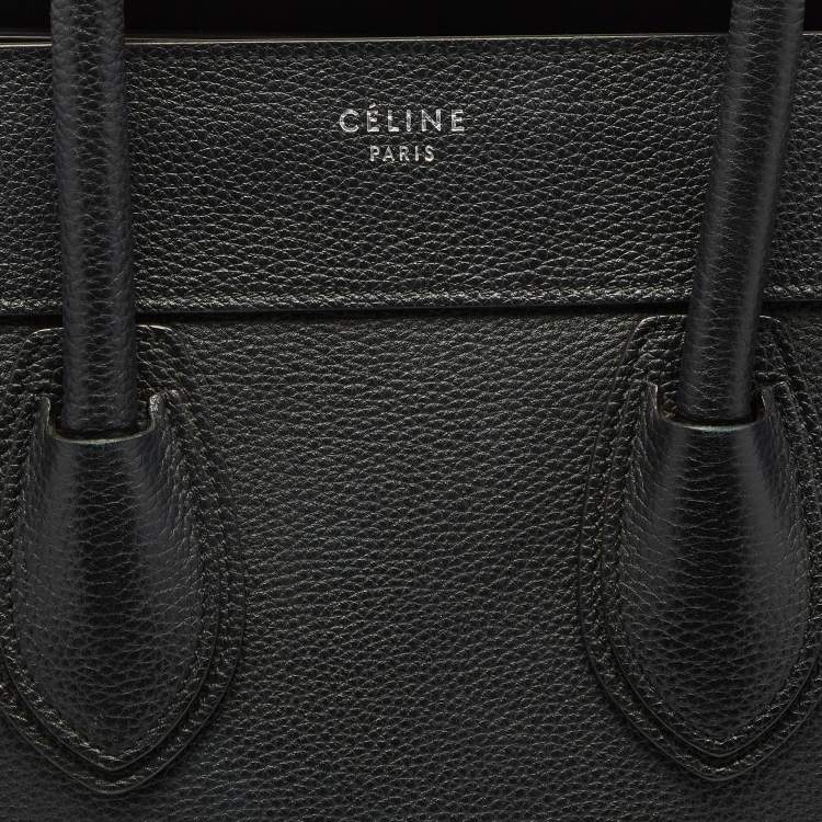 Pre Owned Celine Black Leather Mini Luggage Tote