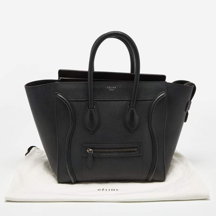 Pre Owned Celine Black Leather Mini Luggage Tote