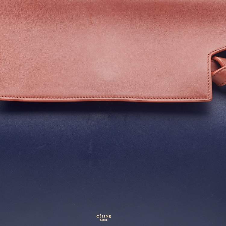 Pre Owned Celine Navy Blue Leather Mini Belt Top Handle Bag