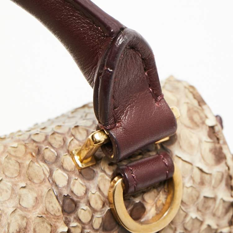 Pre Owned Celine Multicolor Python,Leather and Suede Medium Trapeze Bag