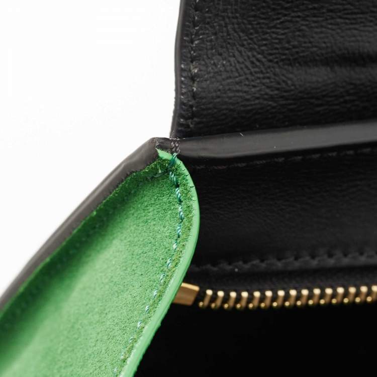 Pre Owned Celine Tricolor Leather and Suede Medium Trapeze Top Handle Bag