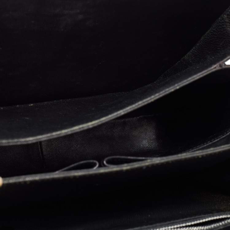 Pre Owned Celine Black Leather Horse Carriage Logo Shoulder Bag