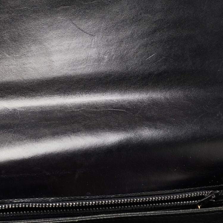 Pre Owned Celine Black Leather Horse Carriage Logo Shoulder Bag