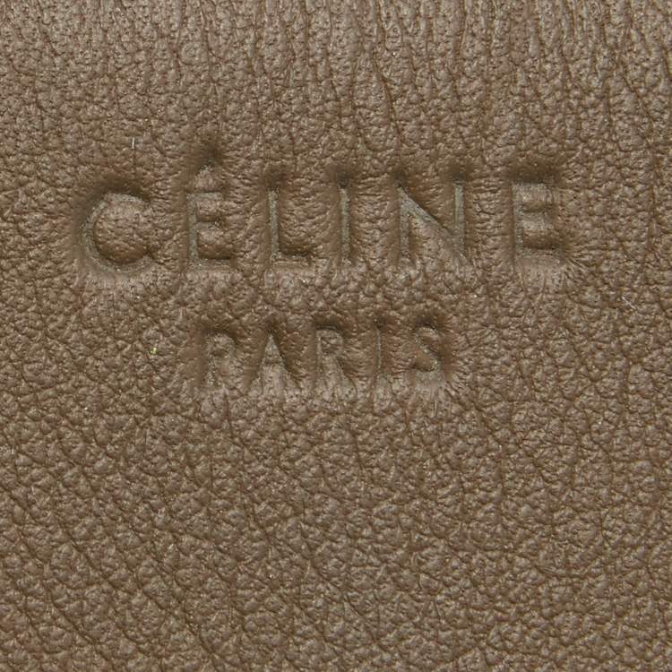 Pre Owned Celine Olive Brown Leather Medium Phantom Luggage Tote