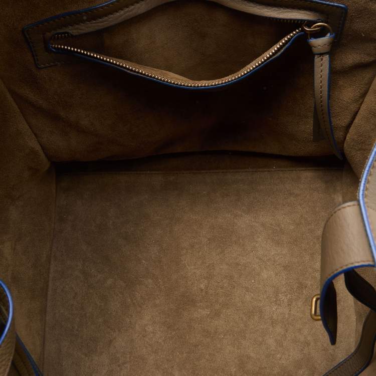 Pre Owned Celine Olive Brown Leather Medium Phantom Luggage Tote