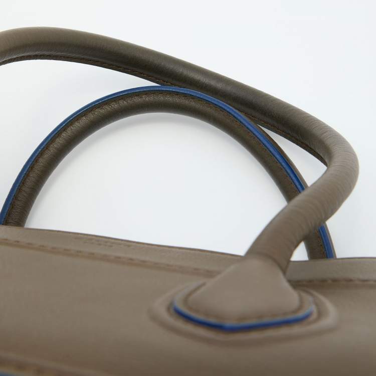 Pre Owned Celine Olive Brown Leather Medium Phantom Luggage Tote