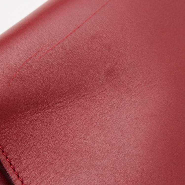 Pre Owned Celine Dark Red Leather Small Tie Tote